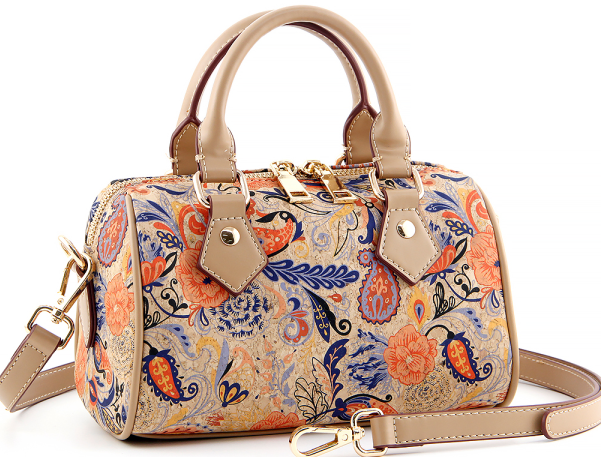 Cork Barrel Bag-Floral Paisley