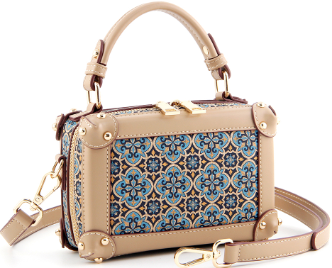 Cork Box Bag-Azure Tile