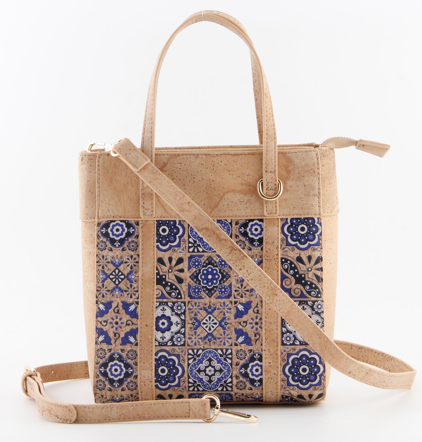Versatile Handheld & Crossbody Bag-Indigo Tiles