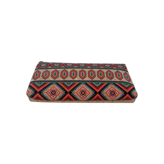 Cork Pencil Pouch-Tribal Rhombus
