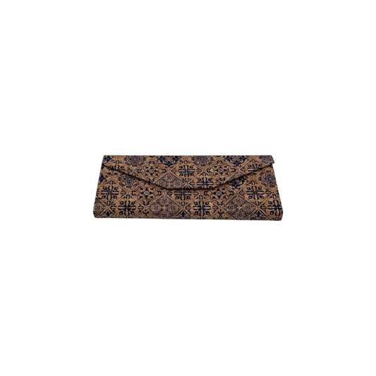 Foldable Cork Eyeglass Case-Indigo Ceramic