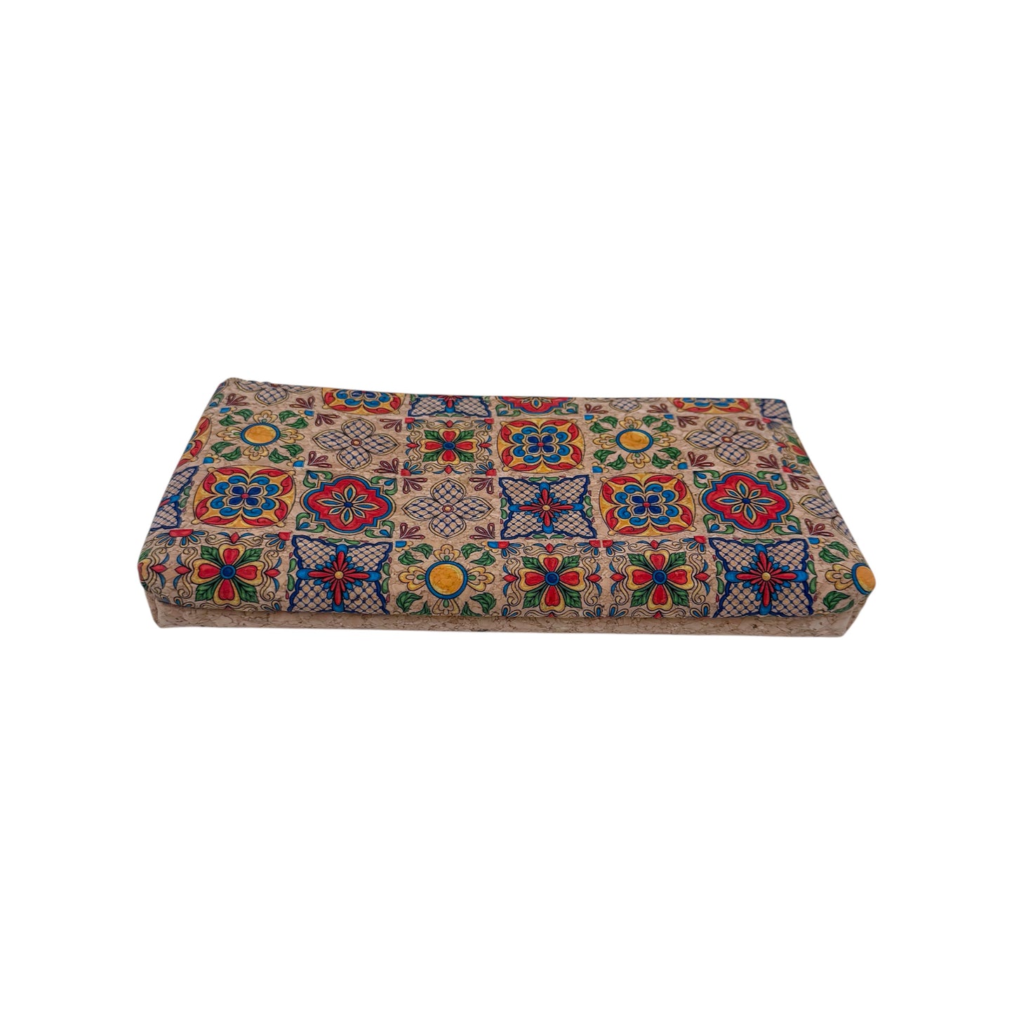Cork Pencil Pouch-Retro Floral Quilt