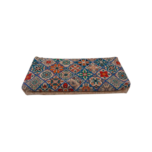 Cork Pencil Pouch-Vibrant Moroccan Pattern