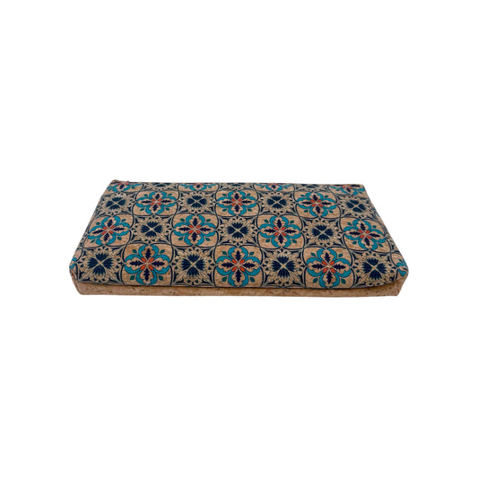 Cork Pencil Pouch-Mediterranean Bloom