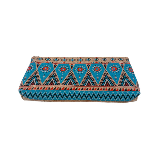 Cork Pencil Pouch-Tribal Blue Arrows