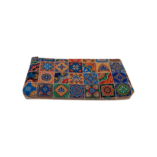 Cork Pencil Pouch-Spanish Mosaic Tiles