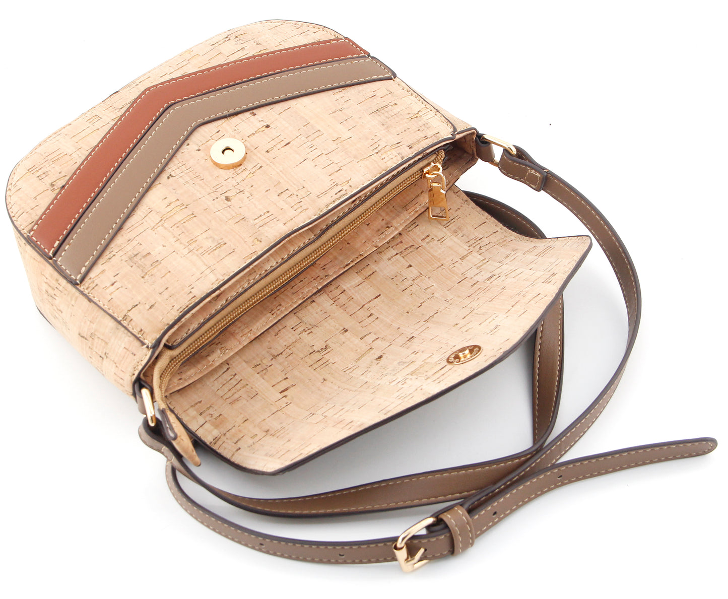 Artistic Flap Crossbody Bag-Azure Mosaic Garden