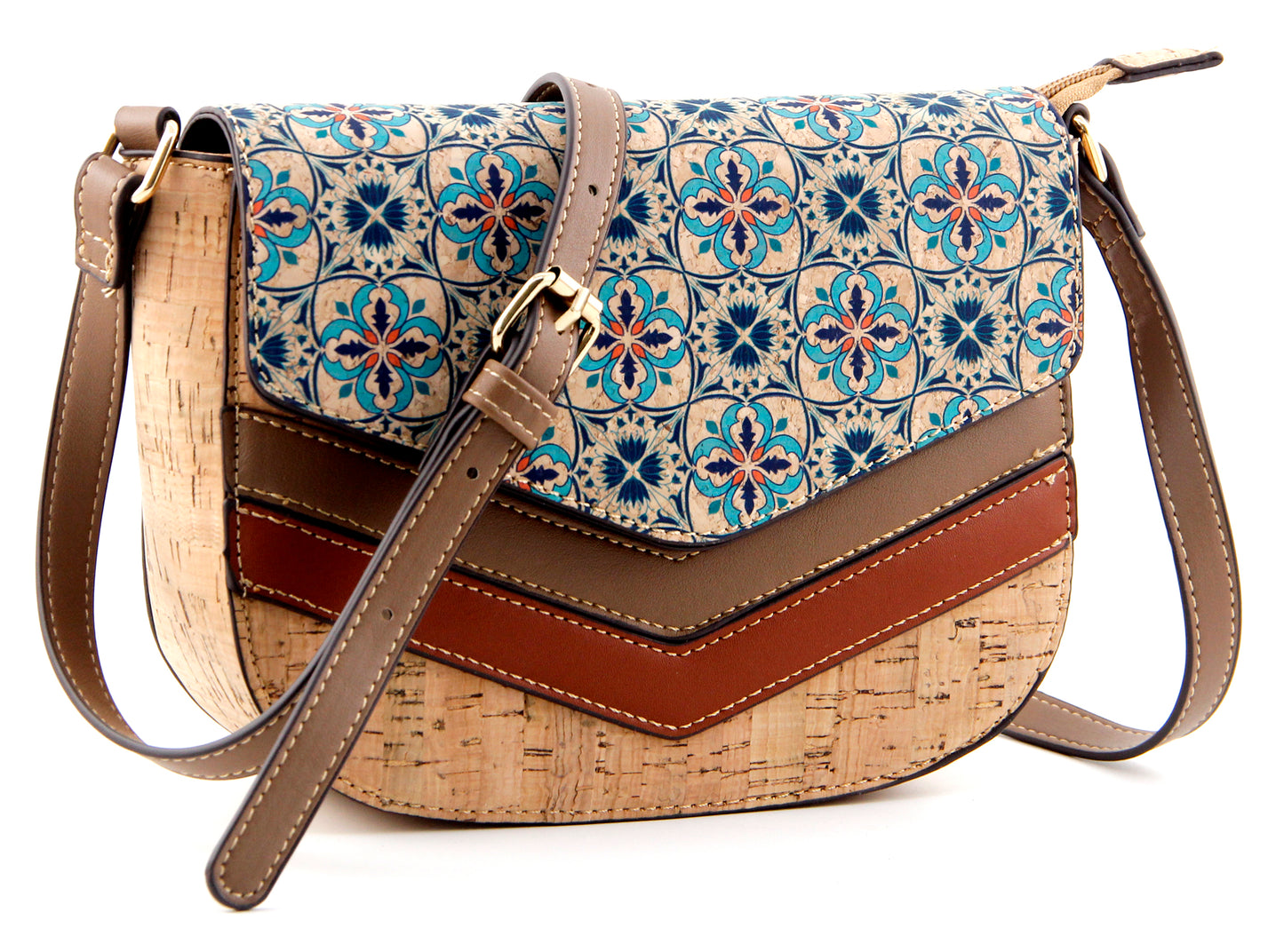 Artistic Flap Crossbody Bag-Seaside Blossoms