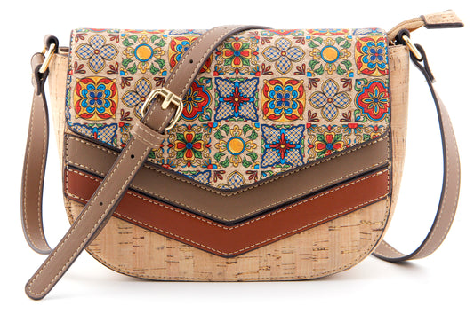 艺术翻盖斜挎包-节日拼布