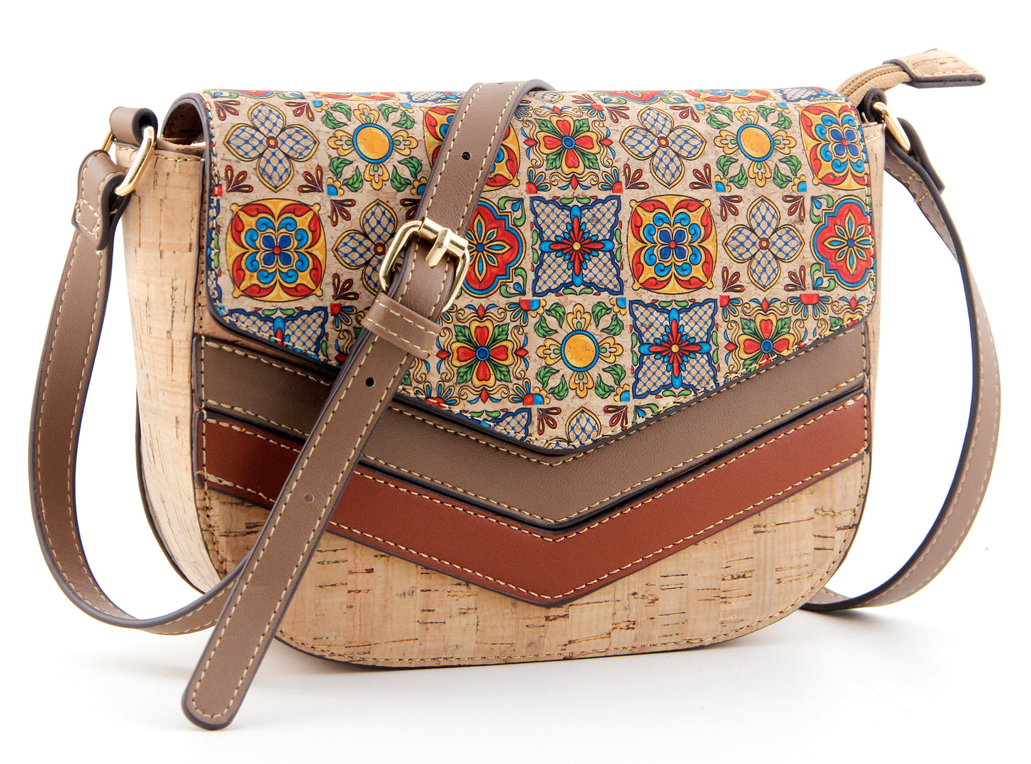 Artistic Flap Crossbody Bag-Festival Patchwork