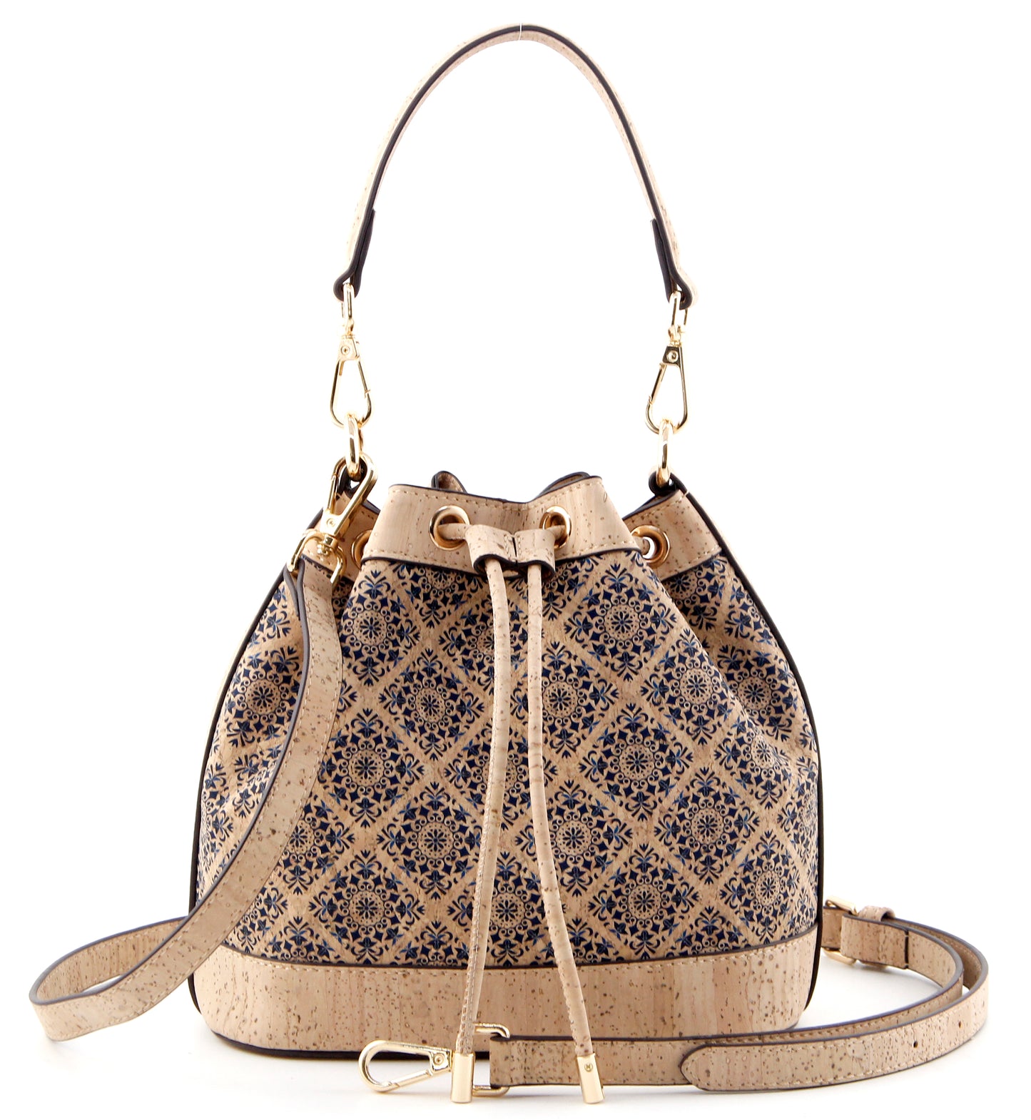 Soft Drawstring Bucket Bag-Classic Geometry