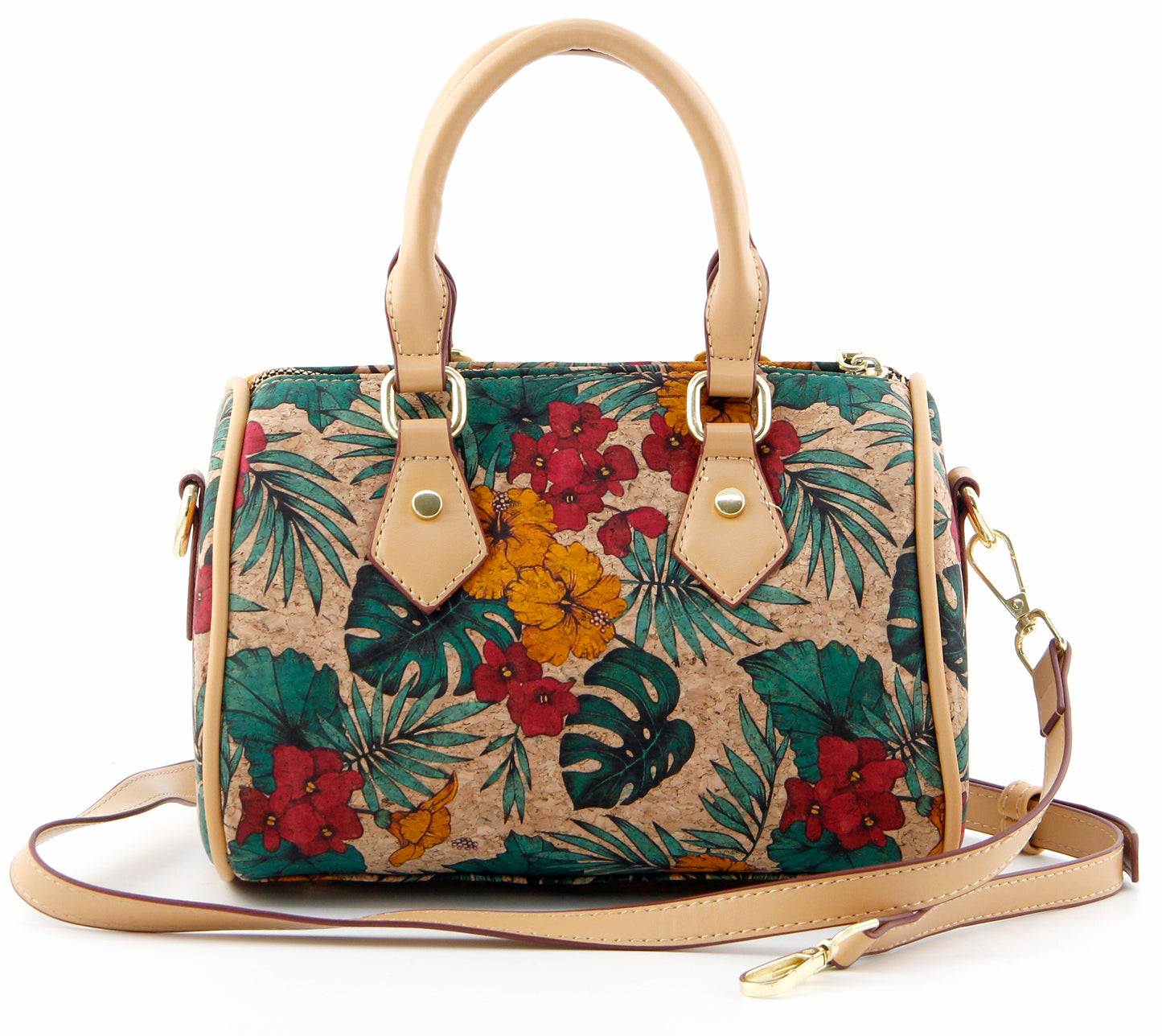 Cork Boston Bag-Tropical Bloom