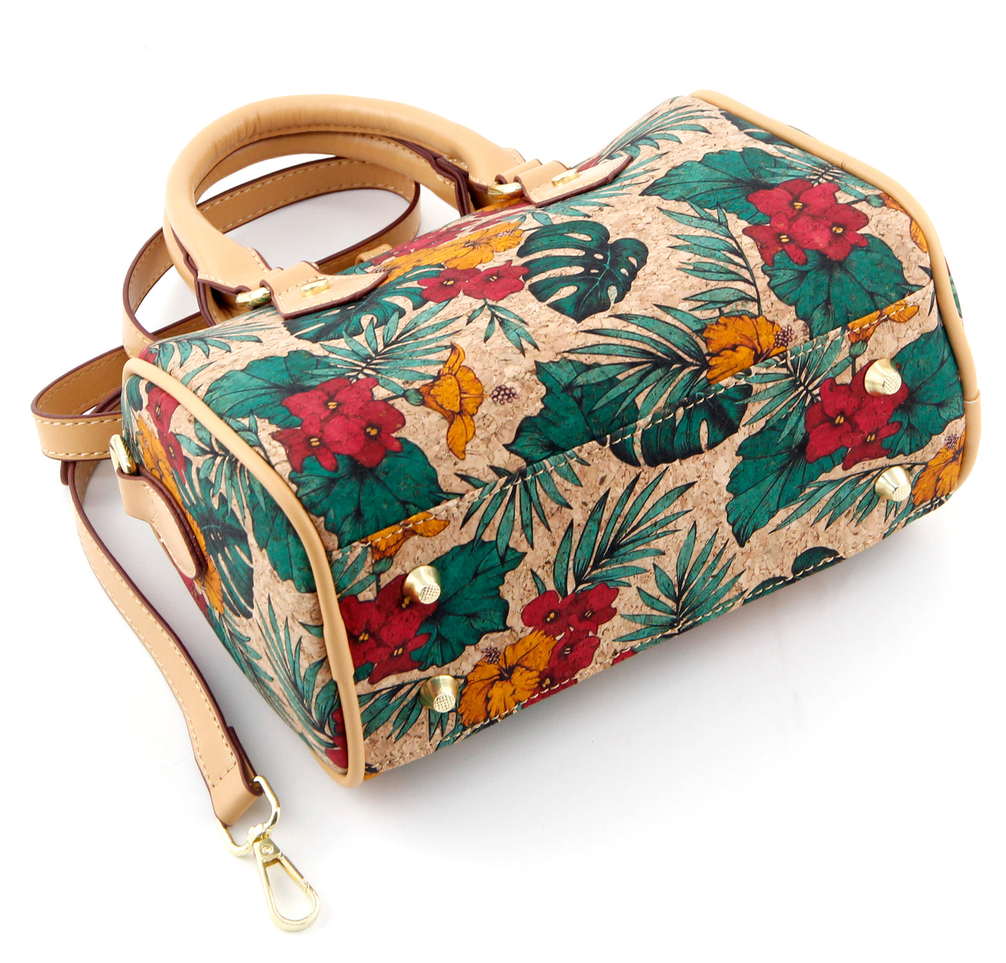 Cork Boston Bag-Tropical Bloom