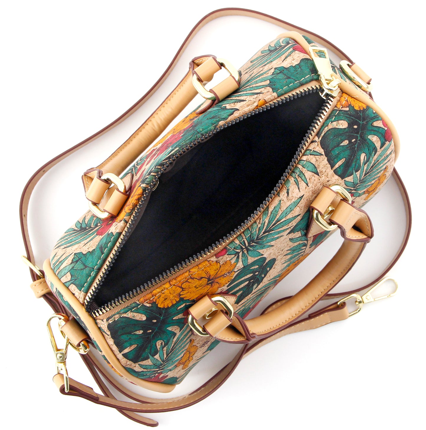 Cork Boston Bag-Tropical Bloom