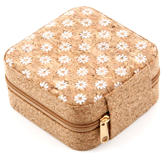 Cork Jewelry Box Square-Daisy Meadow