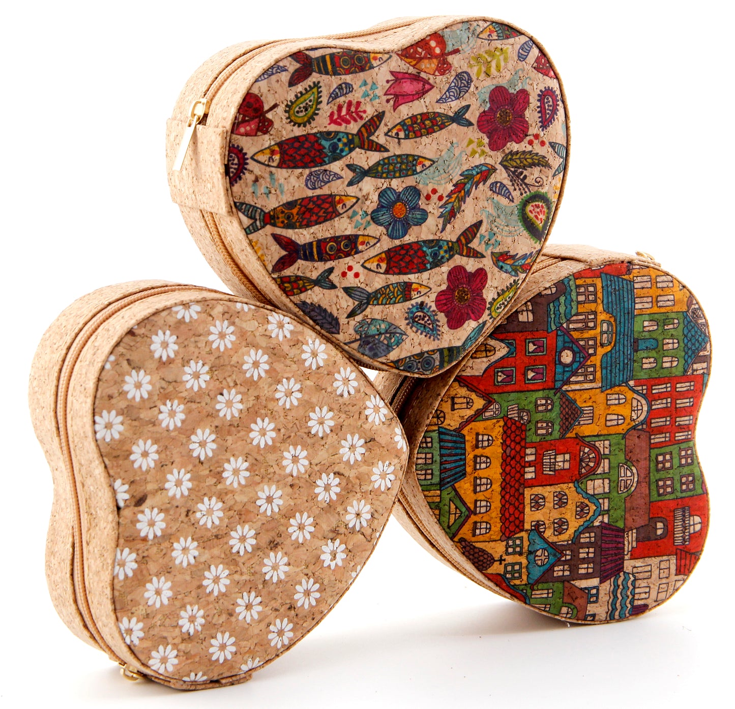 Cork Jewelry Box Heart-Daisy Meadow