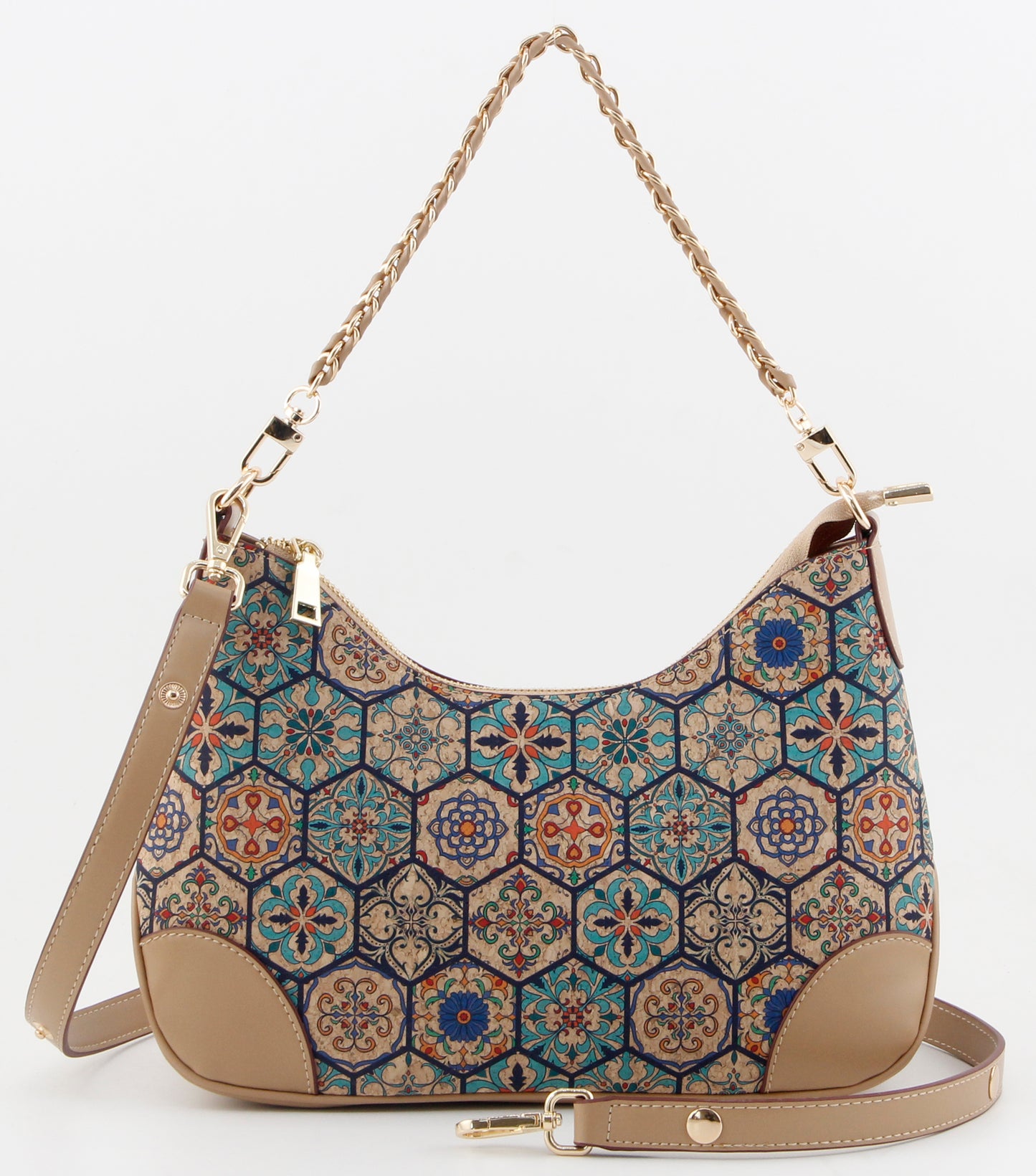 Mosaic Printed Shoulder Bag-Mediterranean Charm