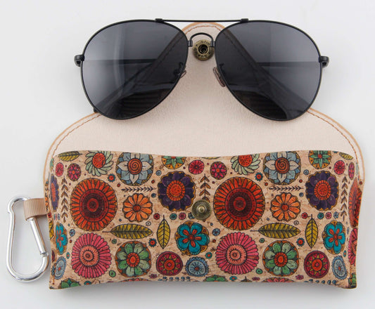 Cork Printed Sunglass Case-Boho Blossom