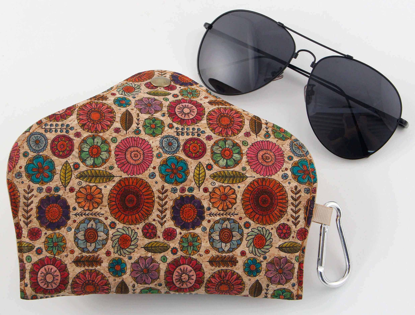 Cork Printed Sunglass Case-Amber Garden