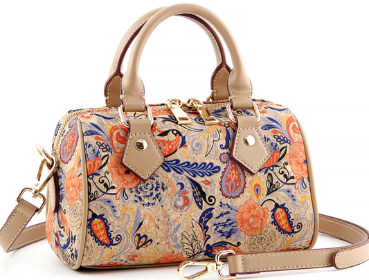 Cork Barrel Bag-Floral Paisley
