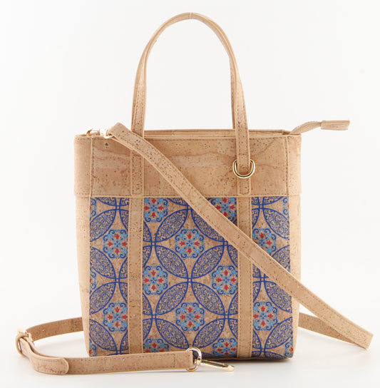 Versatile Handheld & Crossbody Bag-Blue Garden