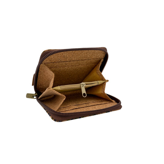 Cork Mini Wallet-Paisley Garden