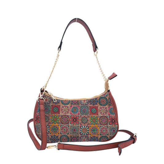 Cork Saddle Bag- Classic Tiles