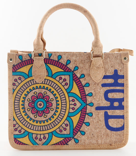 Mosaic Charm Tote Bag-Sunburst Mandala Bloom