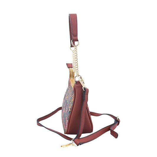 Cork Saddle Bag- Classic Tiles