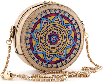 Round Crossbody Bag-Sun Mandala