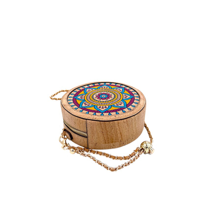 Round Crossbody Bag-Sun Mandala