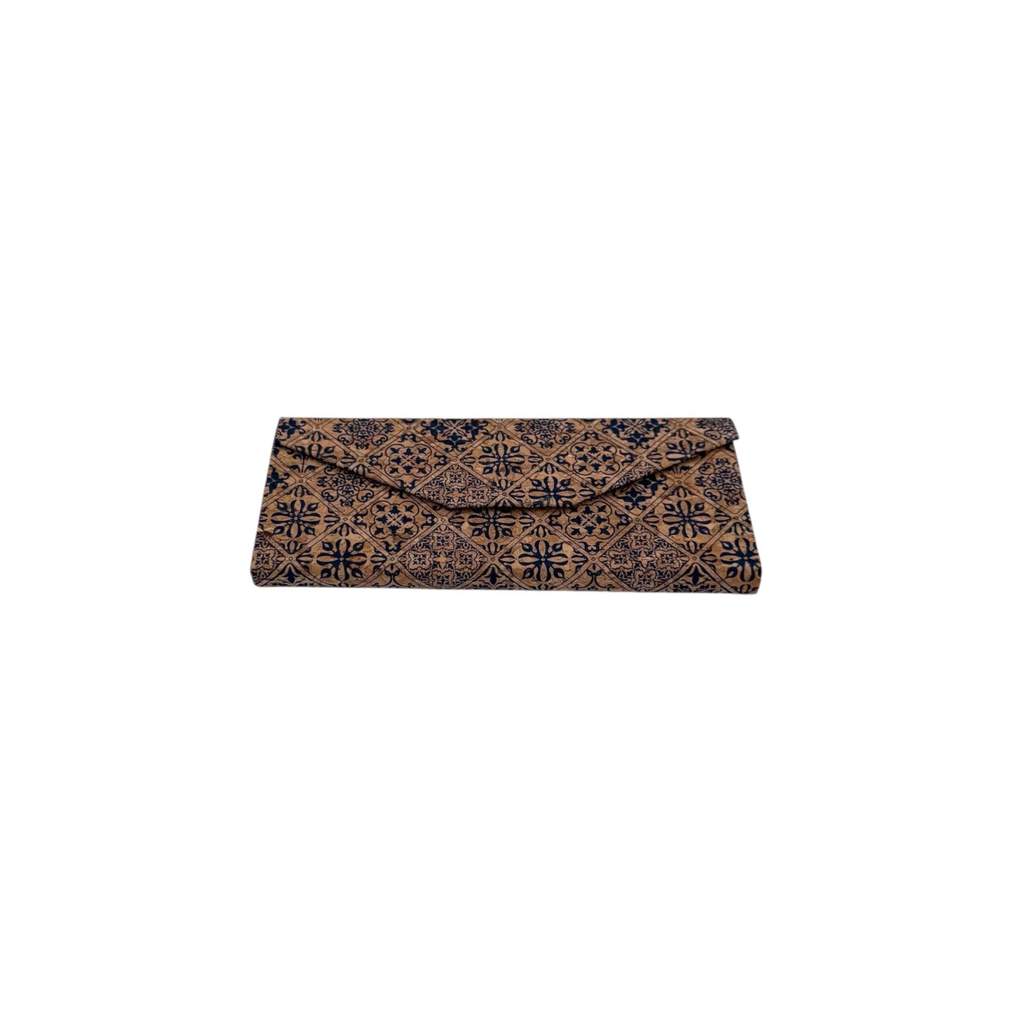Foldable Cork Eyeglass Case-Indigo Ceramic