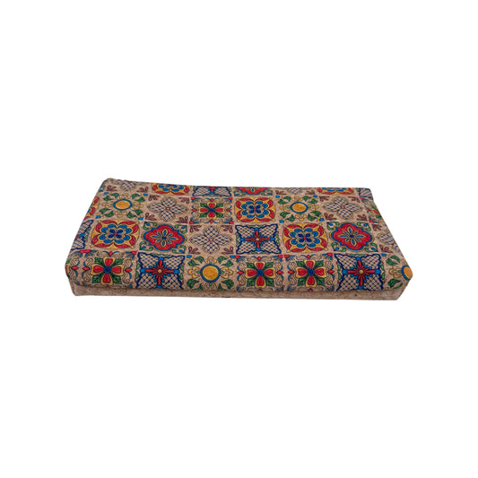 Cork Pencil Pouch-Retro Floral Quilt