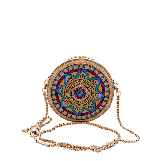 Round Crossbody Bag-Sun Mandala