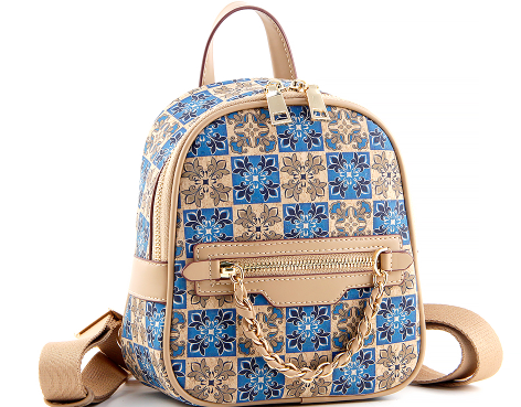 Cork Mini Backpack-Blue Tile
