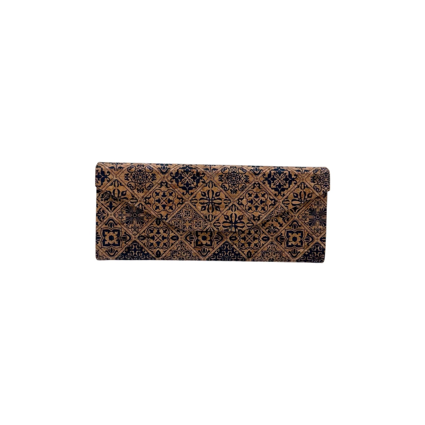 Foldable Cork Eyeglass Case-Indigo Ceramic