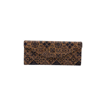 Foldable Cork Eyeglass Case-Indigo Ceramic