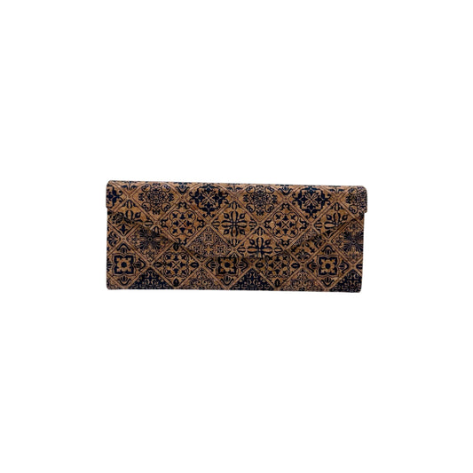 Foldable Cork Eyeglass Case-Indigo Ceramic