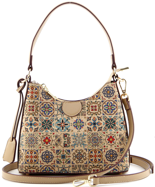 Cork Shoulder Hobo-Mediterranean Mosaic