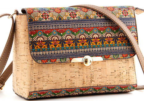 Cork Classic Crossbody Bag-Oriental Stripes