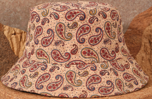 Cork Bucket Hat-Paisley Vintage