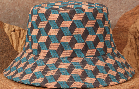 Cork Bucket Hat-Geo Weave