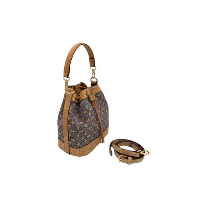 Soft Drawstring Bucket Bag-Blue Garden