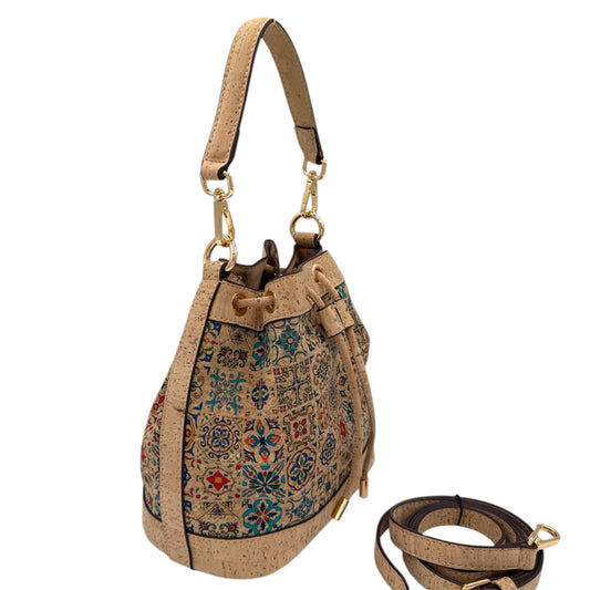 Soft Drawstring Bucket Bag-Vintage Mosaic