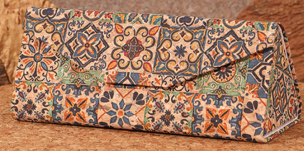Foldable Cork Eyeglass Case-Vintage Tilework
