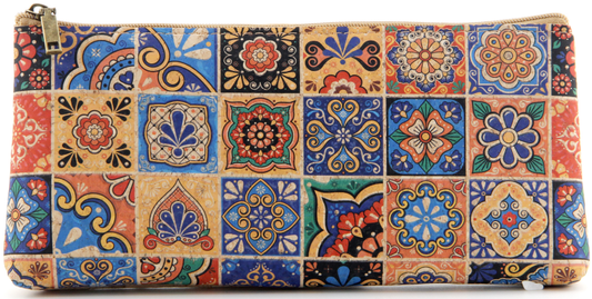 Cork Pencil Pouch-Spanish Mosaic Tiles