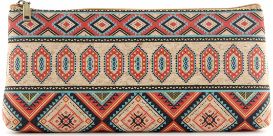 Cork Pencil Pouch-Tribal Rhombus