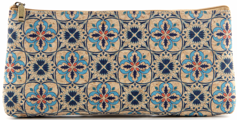 Cork Pencil Pouch-Mediterranean Bloom