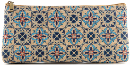 Cork Pencil Pouch-Mediterranean Bloom
