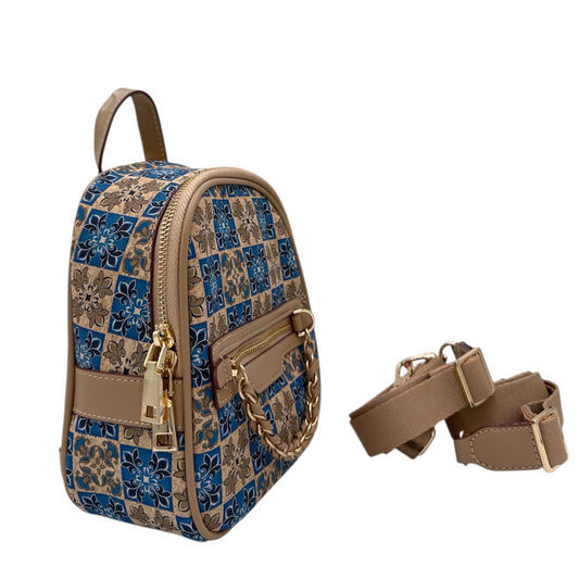 Cork Mini Backpack-Blue Tile